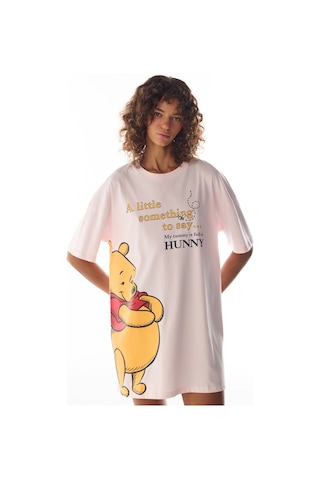 Penti Pembe Winnie The Pooh Ayı Desenli Kısa Kollu Gecelik