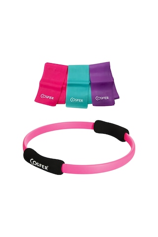 Pilates Çemberi 38 Cm 3 Lü Pilates Bandı 90X 7.5 Cm