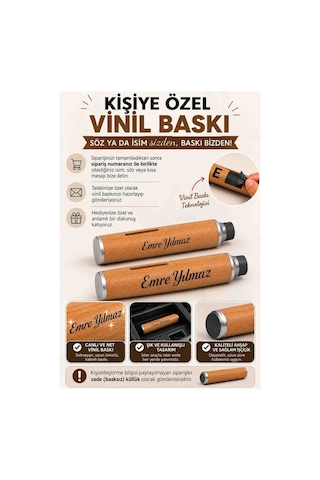 Kişiye Özel Ahşap Araç Küllüğü Vinil Baskılı İsim / Söz Yazılı Dekoratif Tasarım