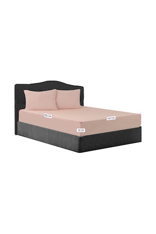 Ender Home Çift Kişilik Lastikli Penye Çarşaf+2 Adet Yastık Kılıfı %100 Pamuk