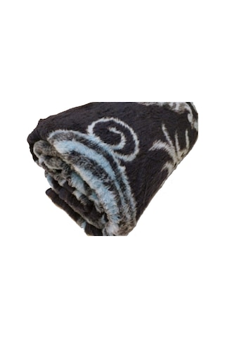 Algelsineve Çift Kişilik Lüks Peluş Akrilik Uşak Battaniyesi Lacivert