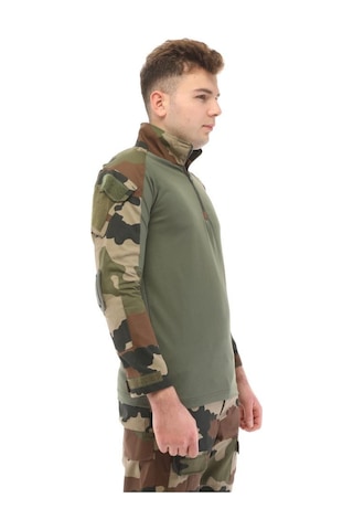 Single Sword Sword Dirsek Detaylı Polo Yaka Kadın&erkek Combat T-shirt Single Usa