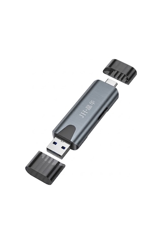 Usb 2.0 Type-c Otg Sd Tf Microsd Kart Okuyucu, Çift Girişli Hafıza Kart Adaptörü, Telefon Tablet Laptop Bilgisayar Uyumlu, Alüminyum Gövde, Koruyucu Kapak N458
