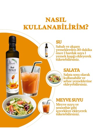 Bal Sirkesi Doğal Fermantasyon 500 Ml X2 Adet
