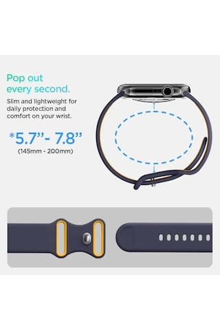 Apple Watch Ultra 49mm Seri 3/2/1-46mm Seri 11/10-45mm Seri Se3/9/8/7-44mm Seri Se2/se/6/5/4 İle Uyumlu Kordon Kayış Nano Pop Blueberry Navy - Amp09322