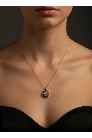 G&a Jewels - Saflığın Sembolü - 925 Ayar Oksitli Yaldız Altın Kaplama Gümüş Kolye Altın - Gümüş 40+5 Cm