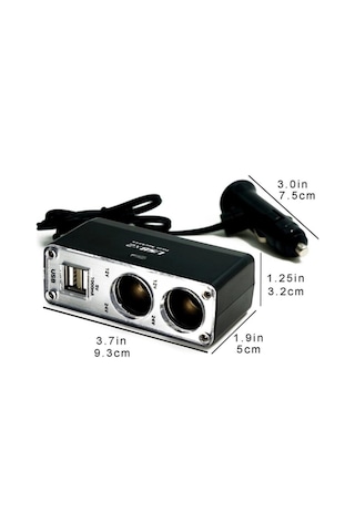 Araç Çakmaklık Çoğaltıcı 2 Li Usb Araba Çakmak Soket Çoklayıcı