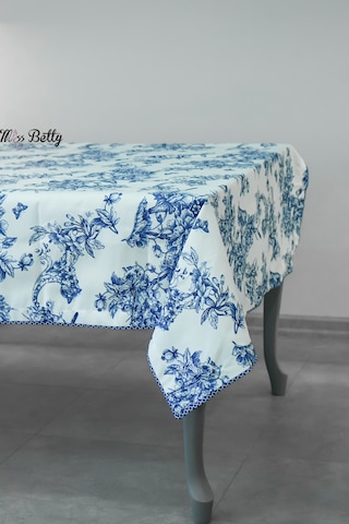 Blue Life Masa Örtüsü Mavi - Beyaz