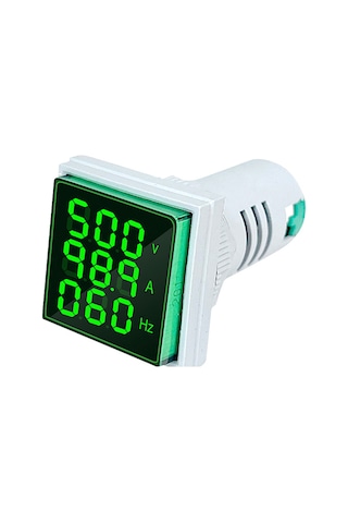 Reedark 3'ü 1 Arada Ac Akım Voltaj Frekans Göstergesi - 22mm Kare Led Ekran 60-500v/0-100a/20-75hz