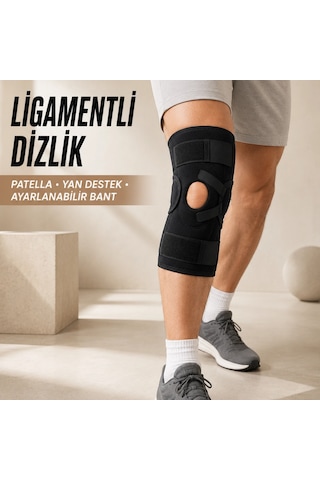 Ligament Destekli Dizlik Ayarlanabilir Cırtlı Açık Patella Diz Destekliği