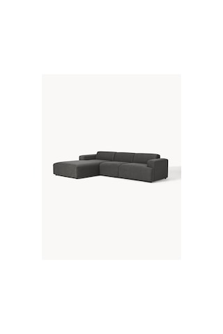 Massimo 3 Modül Sol Köşe Koltuk Takımı Koyu Antrasit Keten Kumaş Sol Koyu Antrasit