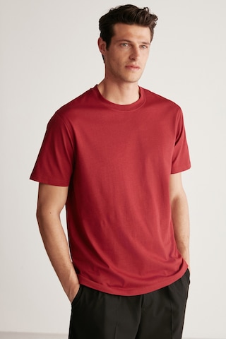 Grimelange Rudy  Erkek %100 Organik Pamuk Nefes Alan Iç Göstermeyen Bisiklet Yaka Basic Bordo T-shirt