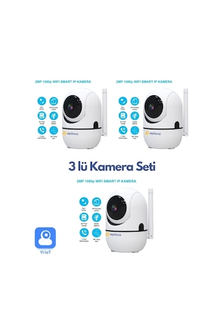 3 Lü Set Ev Güvenlik Wifi Akıllı Kamera Bebek Telsiz Hareket Algılama İle İzleme Ses Dinleme