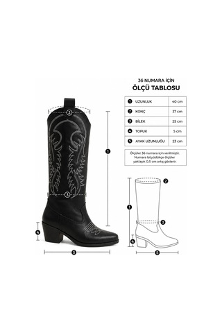 Preshley Kadın Jasire Kahverengi Nakışlı Western Kovboy Çizme