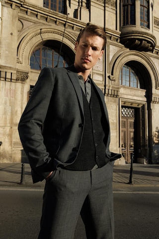 Erkek V Yaka Düz Yün Yelek Antrasit Antrasit