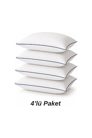 4 Adet Biyeli Yastık Lacivert Serisi 1000gr Silikon Boncuk Elyaf Dolgulu 50 x 70 CM