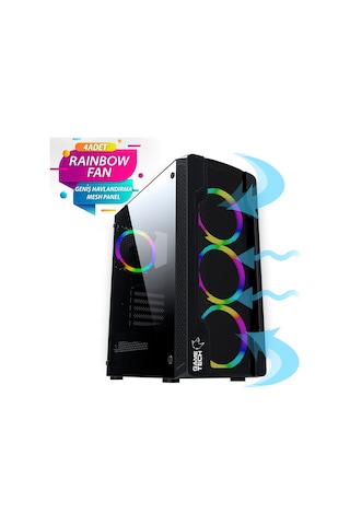 Gametech Colder Rainbow 4x120 MM Fanlı Oyuncu Bilgisayar Kasası