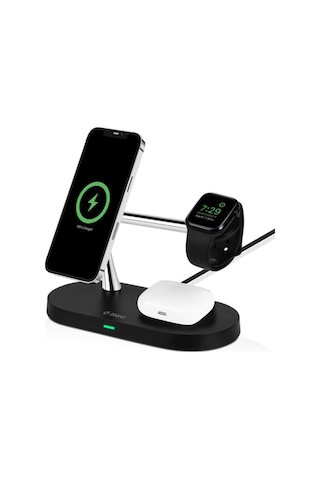 Ttec Aircharger Quattro M Magsafe Uyumlu iPhone - Apple Watch - Airpods LED Kablosuz Hızlı Şarj Standı Siyah