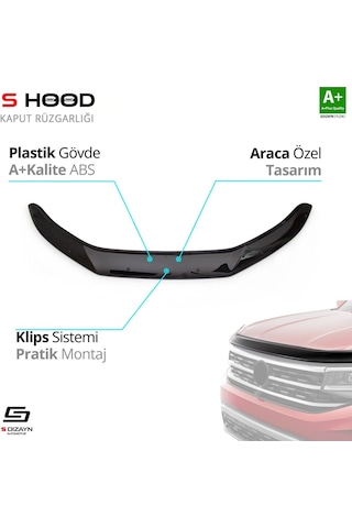 S-dizayn Nissan Qashqai Abs Plastik Kaput Rüzgarlığı 2016 Üzeri A+kalite