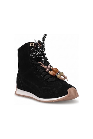 Ayakkabı Fuarı Elit Kcm195 Kadın Taşlı Sneaker Bot Siyah