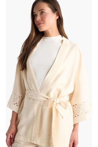 DeFacto Regular Fit Uzun Kollu Kuşaklı Kimono F0986AX25SMBG677
