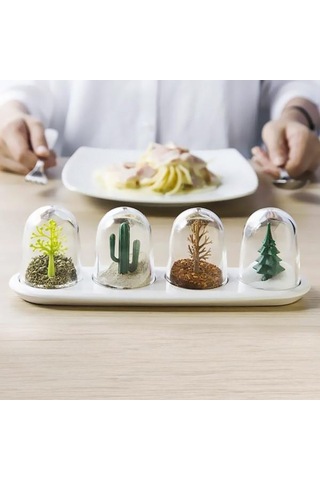 Özel Üretim Mutfak Gereci Şık Sunum Sofra Düzeni Dört Mevsim Baharatlık - Four Seasons Spice Shakers Çok Renkli