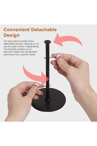 Symbee Siyah Çıkışlı Folding Kamping Işık Standı - 6mm Dişli Arayüzlü, Kamera Ve Işık Desteği, Taşınabilir Ve Ayrıştırılabilir Siyah