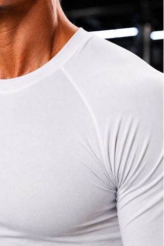 Sapeur Erkek Premium Raglan Dikişli Compression Tişört - Ultra Esnek Ve Nefes Alan Beyaz