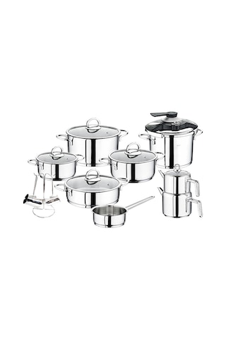 Oms 18 Parça Silindir Seti Kareli Çelik Kulp 1088