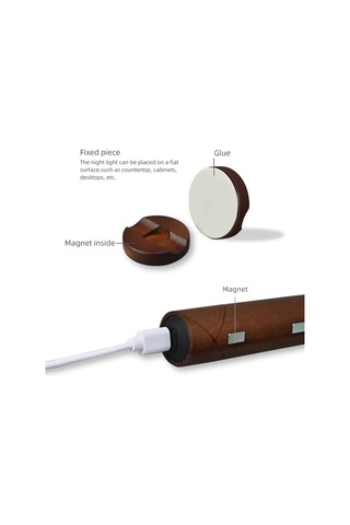 Padalink Ahşap Usb Şarjlı Hareket Sensörlü Led Duvar Lambası - 3 Renk Ayarı 3000-6000k - Otomatik/açık/kapalı Mod - Zımba İle Kolay Kurulum - 2 Adet Set Açık Kahve, Mat Kahverengi