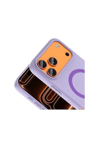 Apple iPhone Uyumlu 17 Pro Max Kılıf M-safe Şarj Özellikli Zore Aris Silikon Kapak - Lila