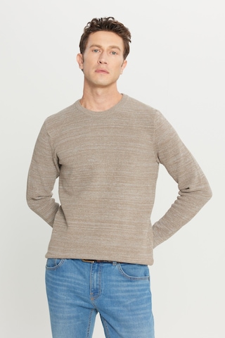 AC&Co / Altınyıldız Classics Erkek BRONZ-GRI Recycle Standart Fit Bisiklet Yaka Desenli Triko Kazak ET4921100021BZGM Bronz - Gri