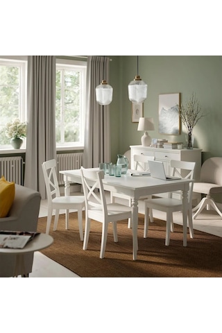 Ikea Beyaz Zarif Yemek Masası - Yemek Masası Takımı