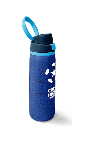 Coral High 800 Ml Erkek Çocuk Lacivert Mavi Futbol Desenli Pipetli Ve Direkt İçim Çelik Termos/matara - 38557 Lacivert - Mavi