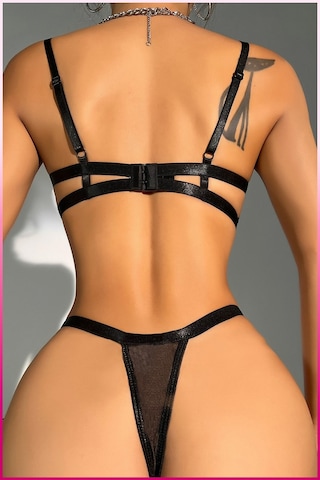 Kadın Siyah Midye Sütyen Takım Çok Renkli