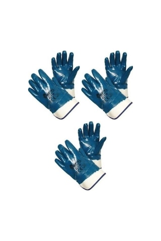 Nalburkent Bay-el El170 Nitril Kaplama İş Eldiveni 10 Beden Petrolcü Sıvacı 3 Çift