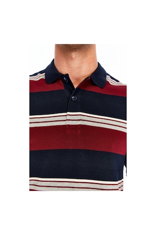 AR-MA Arma Erkek Ribanalı Regular Fit Çizgili %95 Pamuk %5 Elastane Ringel Pike Kumaş Polo Yaka Düğmeli Sweatshirt K30554953102 Lacivert