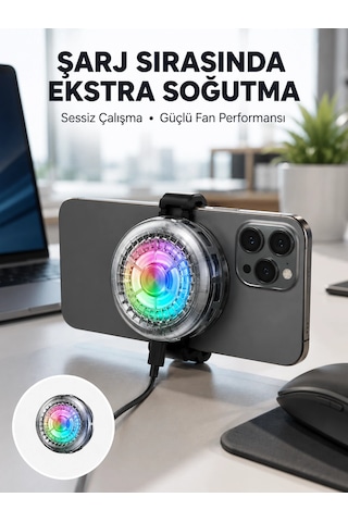Mey İthalat Rgb Gaming Telefon Fanı Sessiz Soğutucu Tüm Akıllı Telefonlara Uygun Yeni Nesil