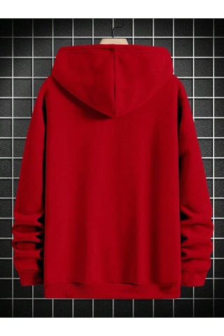 Startmore Kırmızı Unisex Kadın/erkek Kırmızı Chicago Oversize Kapüşonlu
