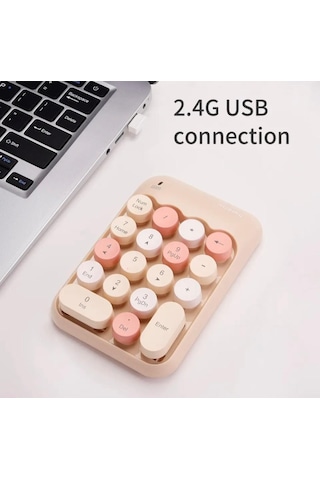 Kablosuz Retro Numpad 18 Tuşlu Numerik Muhasebe Ofis Klavyesi