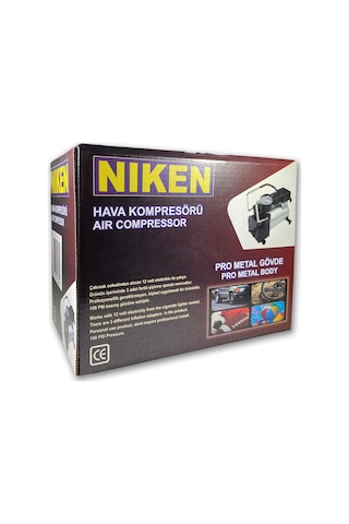 Niken Araç Oto Hava Kompresörü Metal Gövdeli Gri 12v