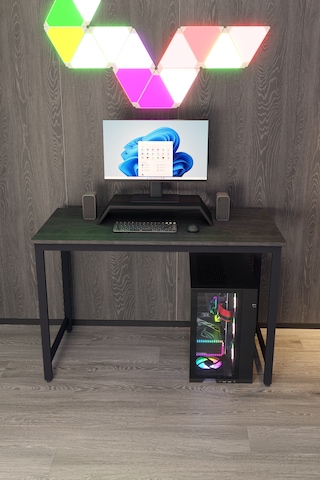 Siyah Renk Oyuncu Masası 60x120 Cm, Bilgisayar Masası, Gamer Masası, Gaming Masa, Metal Ayaklı Siyah