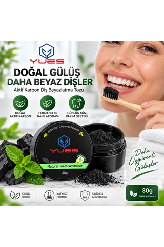 Yues Aktif Karbon Diş Beyazlatma Tozu Nane Aromalı 30 G