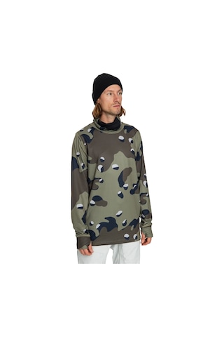 Burton Burton Long Neck Erkek Yeşil İçlik Üst Forest Moss Cookie Camo Haki