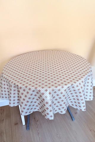 Altı Astarlı Yuvarlak Muşamba Masa Örtüsü -140 Cm Çap-elg27
