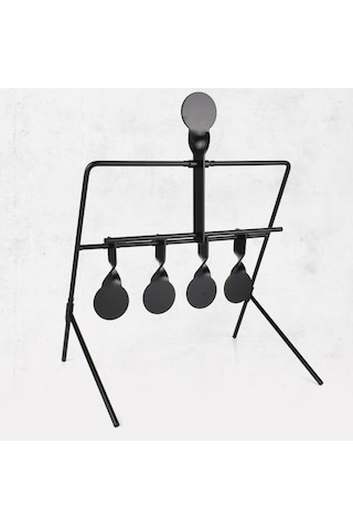 Cbtx 5 Hedef Kendini Sıfırlayan Atış Hedefi Metal Hedef Siyah - Kırmızı