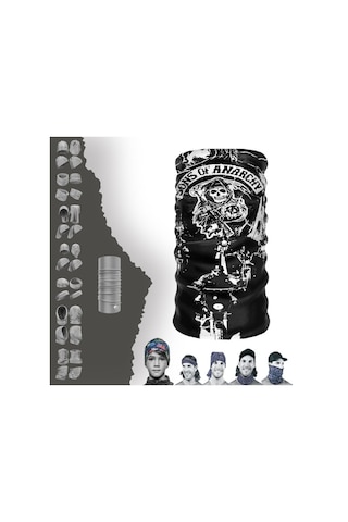 E-Taktik Sons Of Anarchy Boyunluk Bere Bandana Maske Bone Toka Saçbandı Çok Renkli