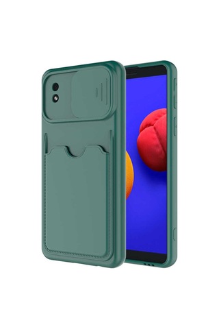 Samsung Uyumlu Galaxy A01 Core Kılıf Zore Kartix Kapak Koyu Yeşil
