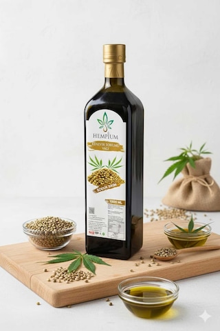 Hempiumlife Soğuk Sıkım Kenevir Tohumu Yağı Yüksek Omega 3-6-9 Vegan Cilt Ve Saç Bakım Yağı