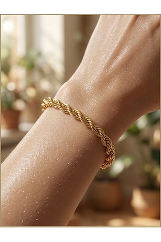 Cm Jewelry 14k Altın Görünümlü 19cm Kaliteli - Antialerjik Pirinç Kadın Bileklik